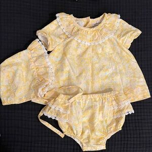 cupcakes & cashmere Yellow Floral Diaper Cover Set